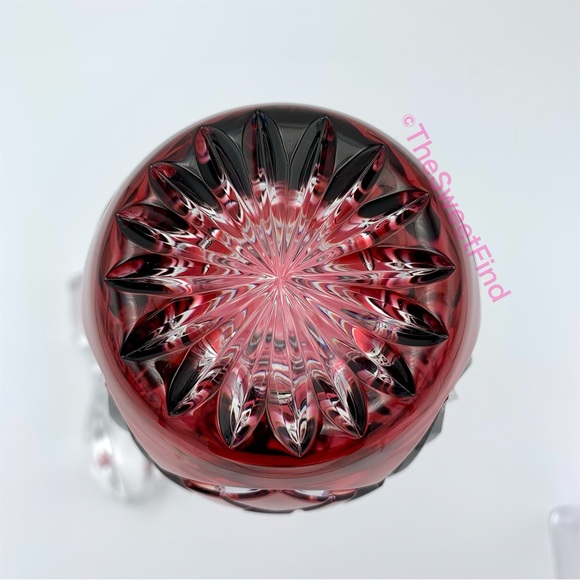 Nachtmann Nierstein Cranberry Ruby Cut to Clear Crystal Decanter RARE 1960s MINT - Picture 12 of 16